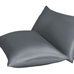 satin pillowcase (50*75cm) customize size for hair and skin silky soft with envelope closure (dark grey)