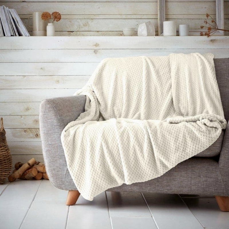 luxury waffle mink blanket honeycomb warm soft throw blanket  for sofa bed