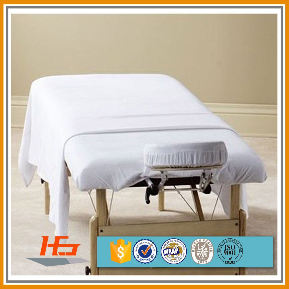 Cotton White Bed Sheets And Face Cradle Cover For Massage Table