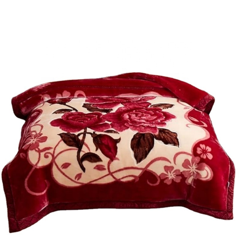 red wedding mink blanket reversible king size weighted warm blanket