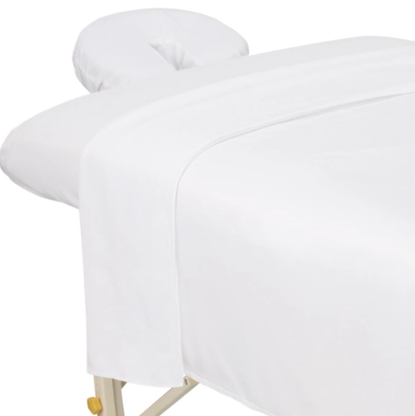 Cotton White Bed Sheets And Face Cradle Cover For Massage Table