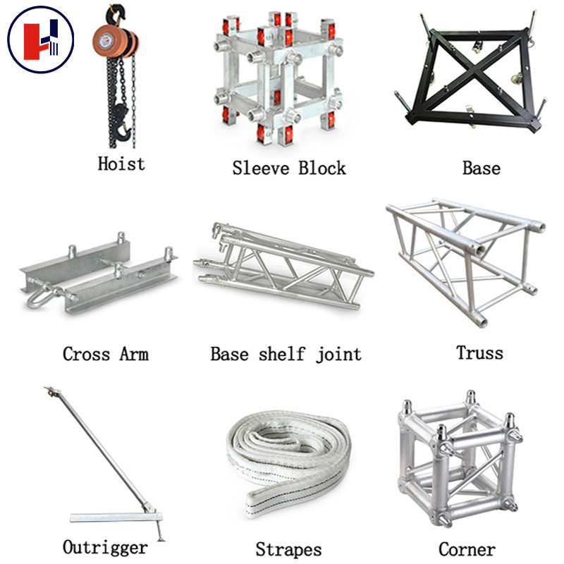 400mm height 12m 1000kg stage truss system aluminum alloy sleeve block beam truss and pillar truss ground support lifting tower