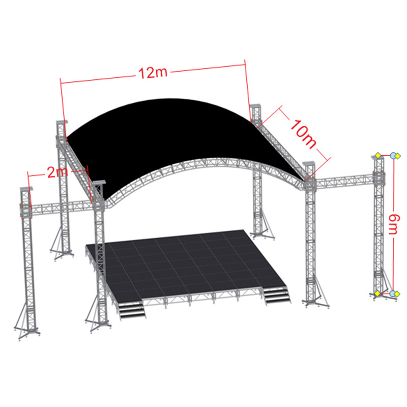 400mm height 12m 1000kg stage truss system aluminum alloy sleeve block beam truss and pillar truss ground support lifting tower