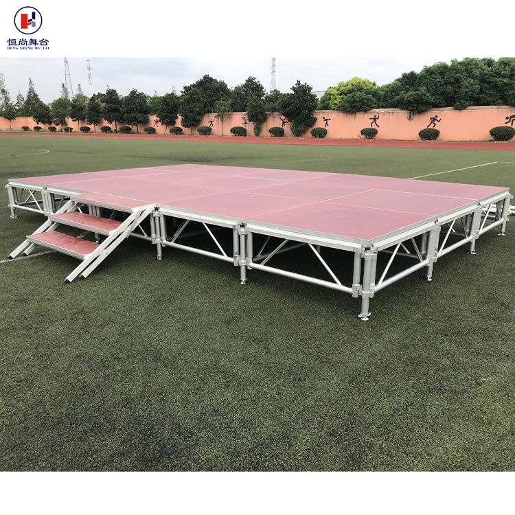 This event uses inexpensive stage structure aluminum 6082-T6 material and portable stage system to assemble aluminum alloy stage