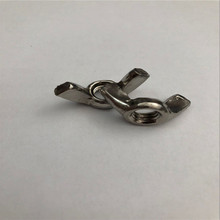 Fasteners factory 304 stainless steel butterfly bolt  DIN315 dish sheep horn nut butterfly nut