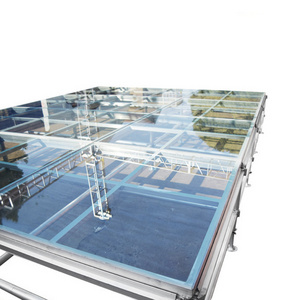 Aluminium Transparent Glass Platform Easy Assemble Glass Platform Portable Dance Floor Stage For Sale