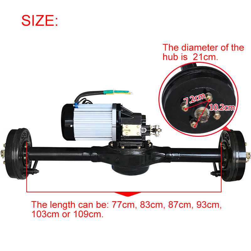 Newest Good Price Electric Heavy Cargo Tricycle Trailer Rear Axle