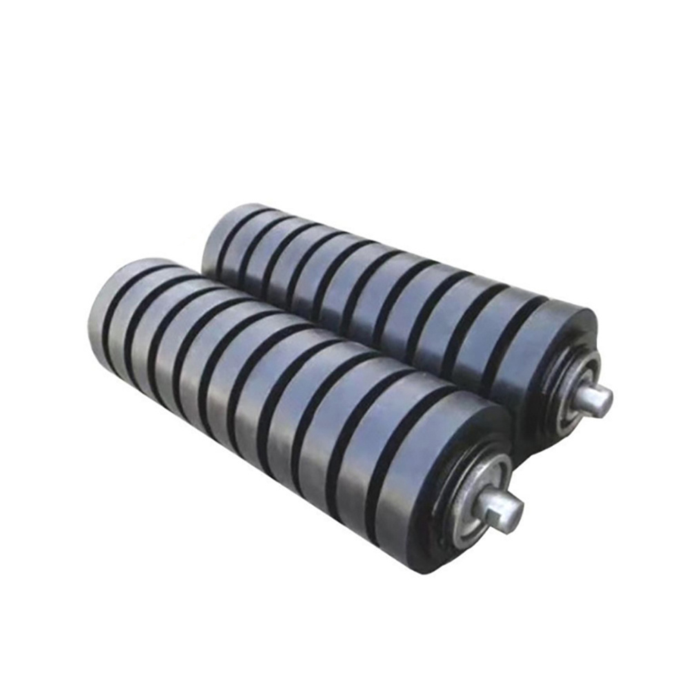 Rubber Return Impact Idler Buffer Roller Carrying Idler For Belt Conveyor