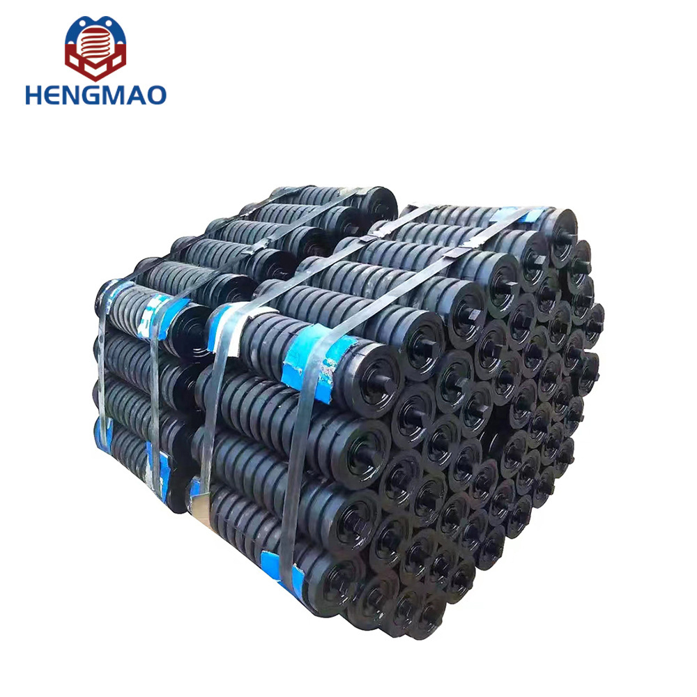 Rubber Return Impact Idler Buffer Roller Carrying Idler For Belt Conveyor