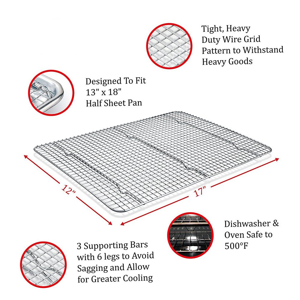 Commercial Custom Non-stick Aluminum Baking Sheet Pan/Tray with Stainless Steel Footed Cooling Rack