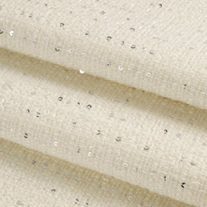 Factory Outlet Inlay White Shiny Silk Thread Tweed Clothing Glitter Polyester Fabric