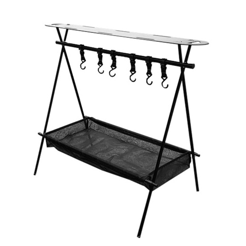 Aluminum alloy triangle rack / Outdoor Camping Folding Portable Storage Shelf / Folding table with hooks