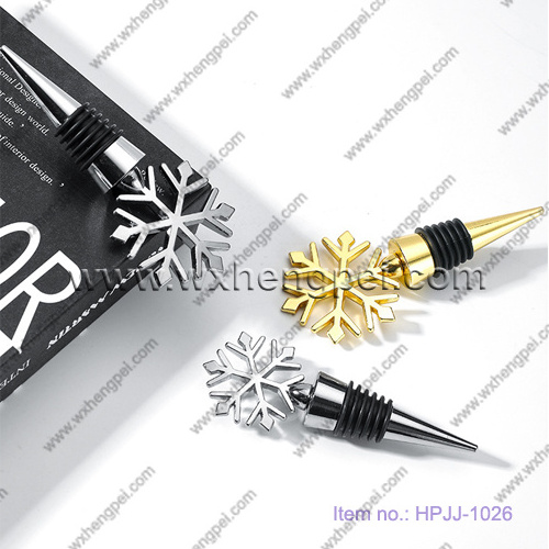 Snow Shape Wine Bottle Stopper / Snowflake Wine Stopper Decorative Christmas Wine Bottle Stopper