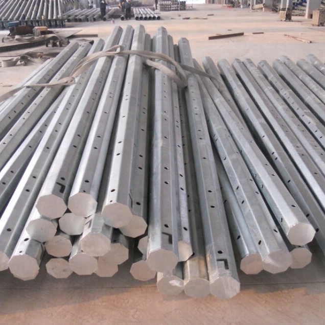 High Quality Power lines galvanized steel tubular electric pole