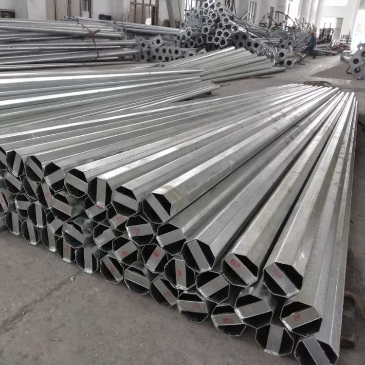 High Quality Power lines galvanized steel tubular electric pole