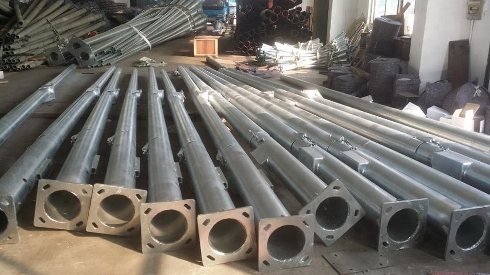 galvanized steel folding light poles for street, square, park lot, stadium, airport, highway, garden, road