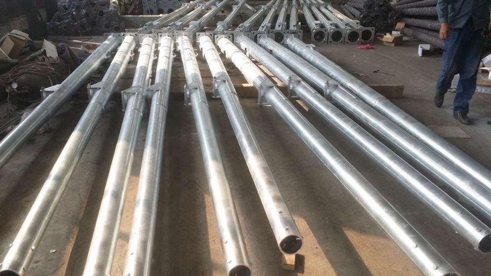 galvanized steel folding light poles for street, square, park lot, stadium, airport, highway, garden, road