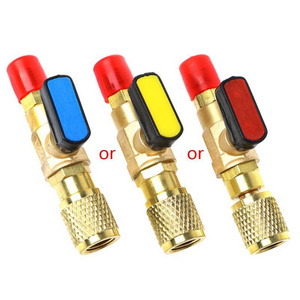 1pc R410A Refrigerant Valve AC Charging Hoses Brass Straight Ball Valves for Refrigeration Manifold Gauges Mayitr