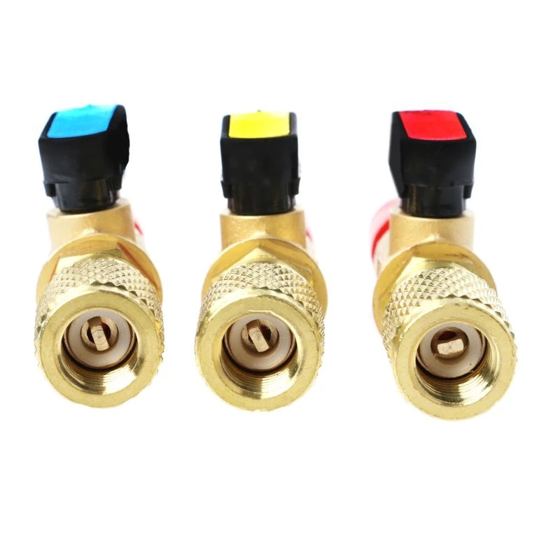 1pc R410A Refrigerant Valve AC Charging Hoses Brass Straight Ball Valves for Refrigeration Manifold Gauges Mayitr