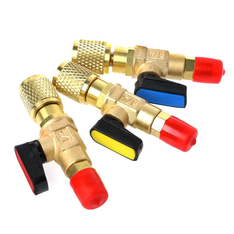 1pc R410A Refrigerant Valve AC Charging Hoses Brass Straight Ball Valves for Refrigeration Manifold Gauges Mayitr