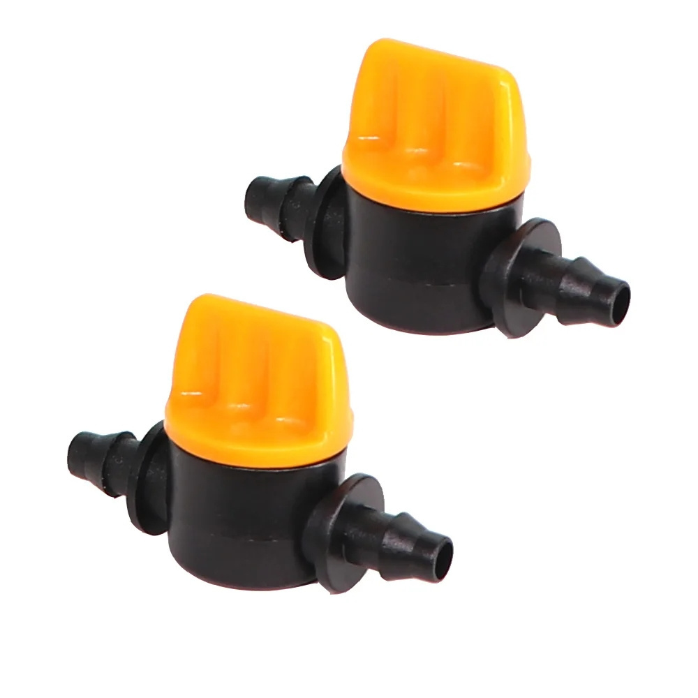 1/4'' Barbed Mini Valve Shut Off Coupling Connectors for 4/7mm Hose Garden Water Irrigation Pipe Adaptor Greenhouse