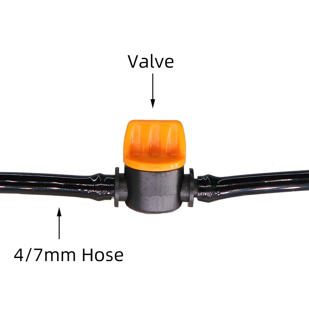 1/4'' Barbed Mini Valve Shut Off Coupling Connectors for 4/7mm Hose Garden Water Irrigation Pipe Adaptor Greenhouse