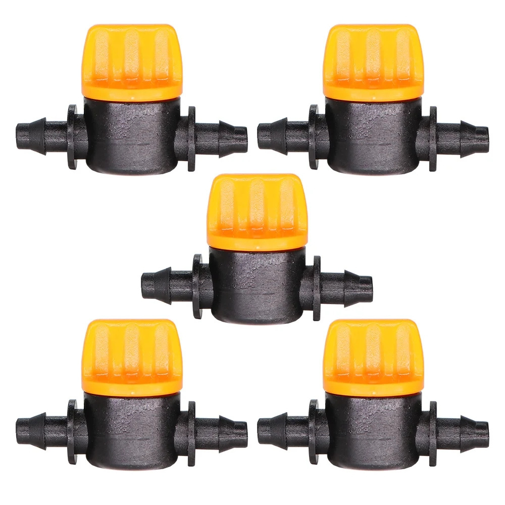 1/4'' Barbed Mini Valve Shut Off Coupling Connectors for 4/7mm Hose Garden Water Irrigation Pipe Adaptor Greenhouse