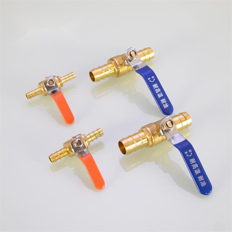 Brass 8mm - 19mm Hose Barb Inline Shutoff Ball Valve Pipe Fittings Connector Water Oil Air Gas Fuel Small Valve