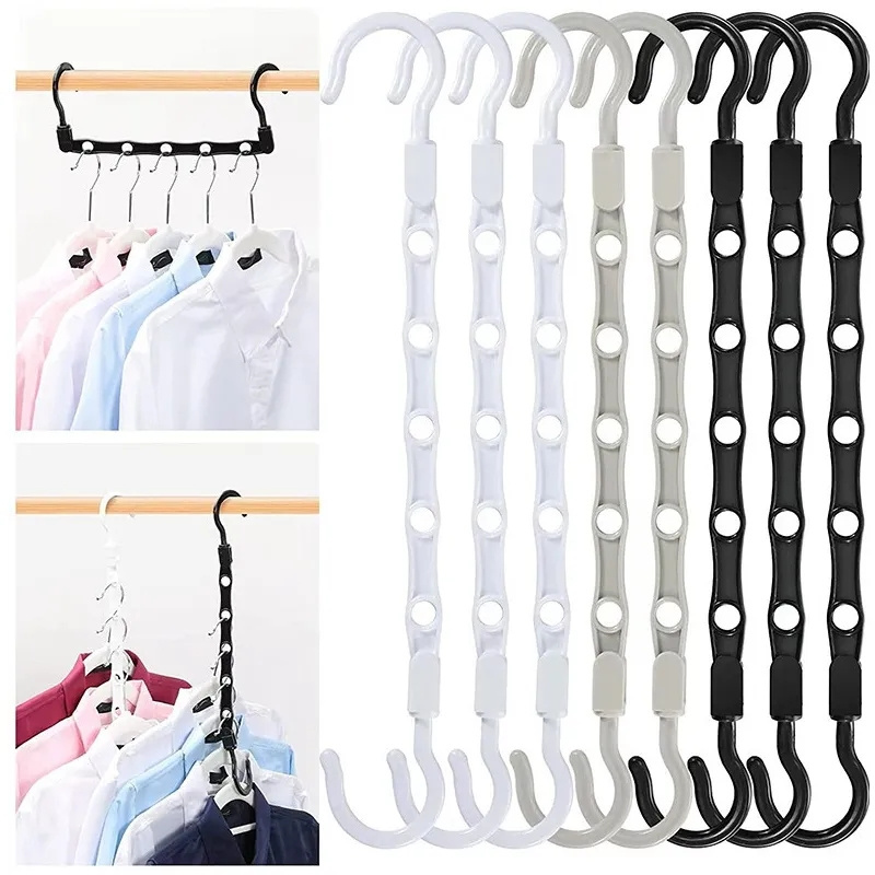 Space Saving Magic Hanger Plastic Pants Hanger Holder Heavy Clothes Closet Organizer for Dorms Apartments Cloth Hanger