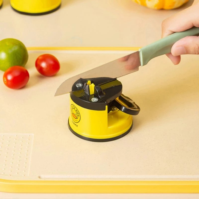 Yellow Duck Knife Sharpener Whetstone Household Sharpening Tool Kitchen Gadget Knives Scissors Sharpens Grinder with Suction Pad