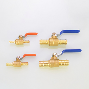 Brass 8mm - 19mm Hose Barb Inline Shutoff Ball Valve Pipe Fittings Connector Water Oil Air Gas Fuel Small Valve