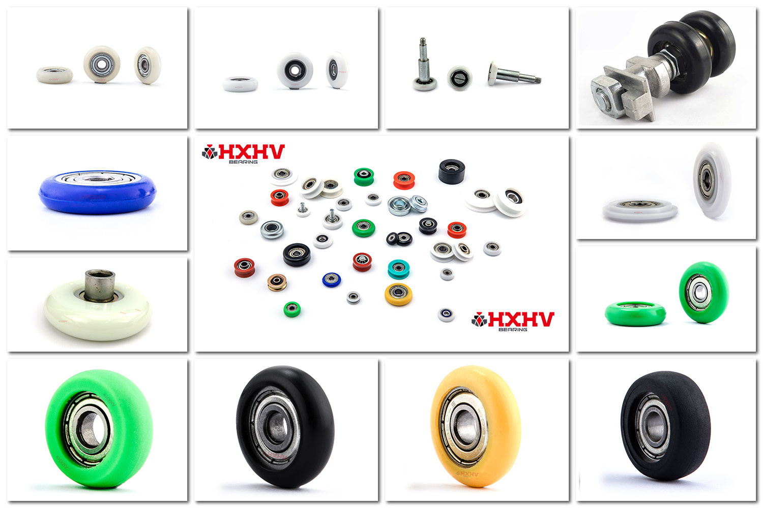 HXHV Low Noise Sliding Door Rollers 608zz Window Roller Wheel Pulley Wheel Nylon Coated Ball Bearing