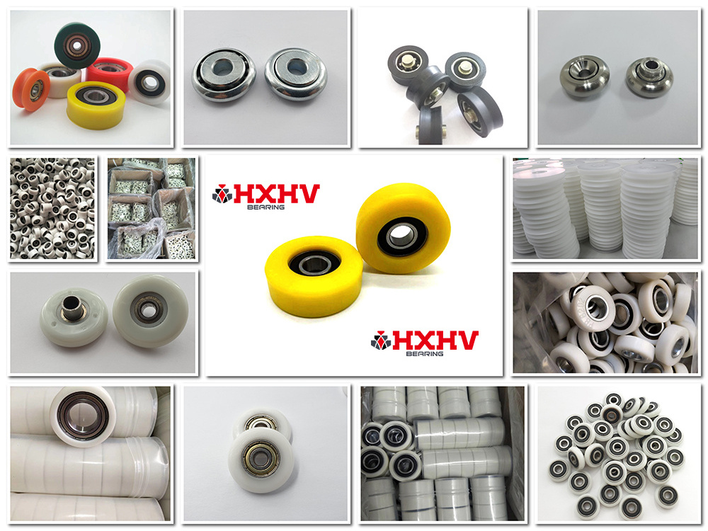 HXHV Low Noise Sliding Door Rollers 608zz Window Roller Wheel Pulley Wheel Nylon Coated Ball Bearing