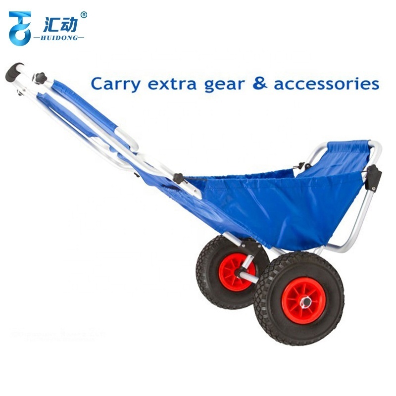 folding rolling aluminum fishing trolley cart fish cart caddy surf fishing beach cart for camping