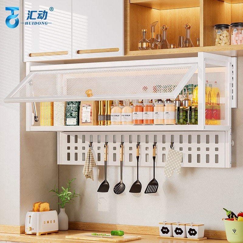 kitchen multifunctional wall mounted Storage Rack Seasoning Dish cloth Spatula Tableware storage cabinet