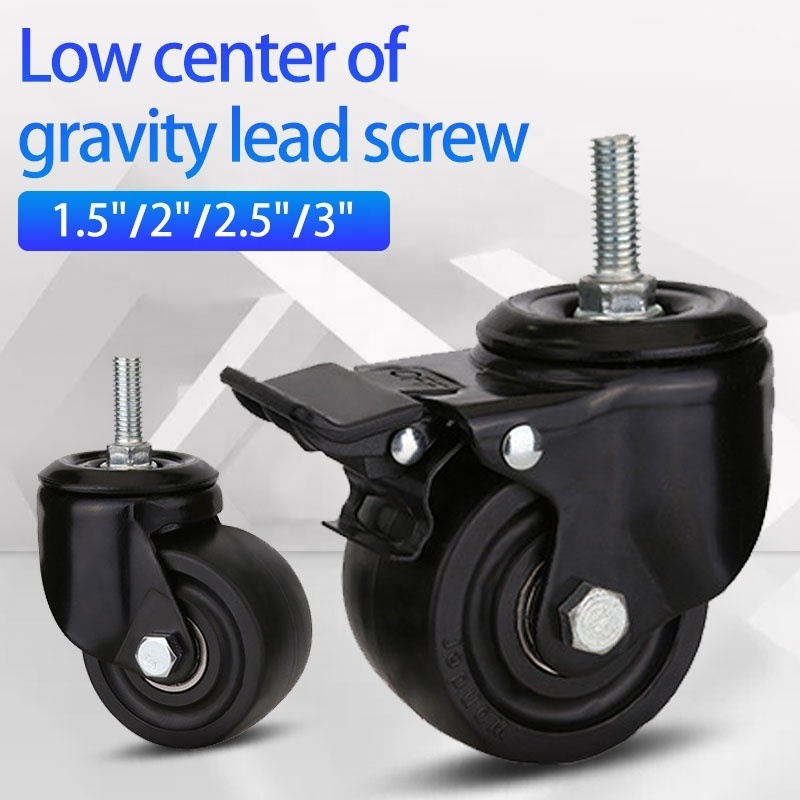 low center of gravity wheel Industrial Elastic Rubber Caster Luggage Warehouse Flat trolley Trailer wheel