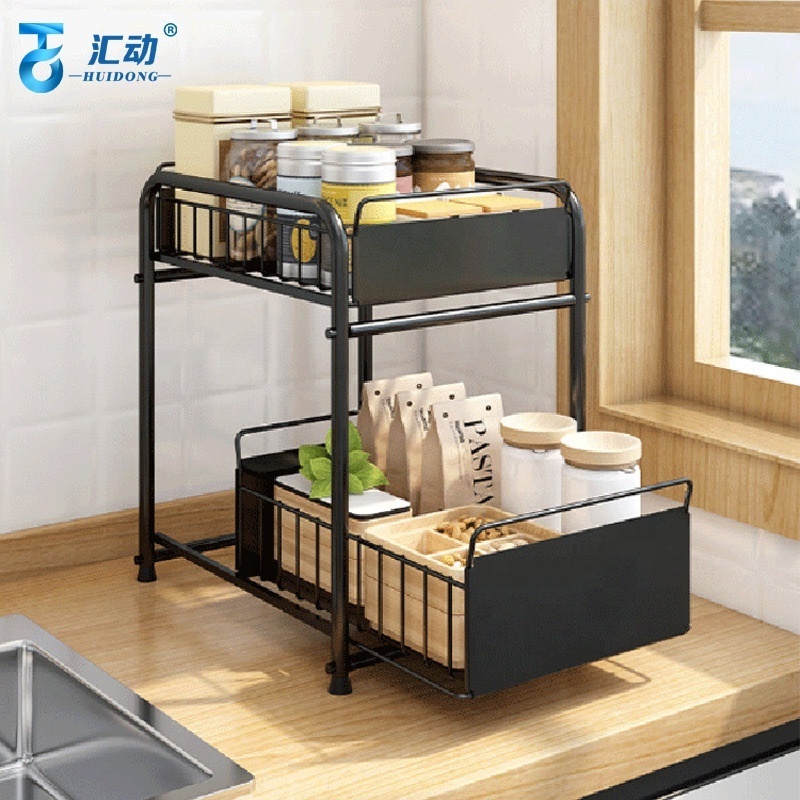 kitchen under sink organizers and storage under table layered seasoning storage bathroom storage shelf telescopic with drawer