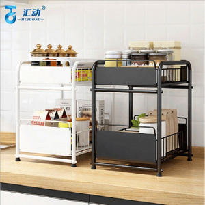 kitchen under sink organizers and storage under table layered seasoning storage bathroom storage shelf telescopic with drawer