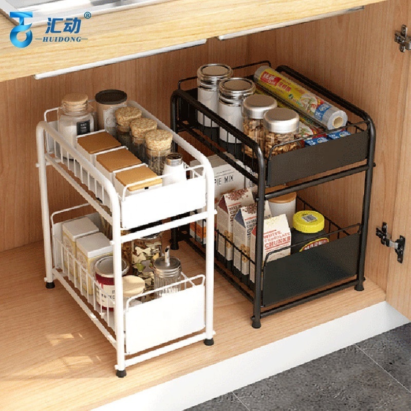 kitchen under sink organizers and storage under table layered seasoning storage bathroom storage shelf telescopic with drawer