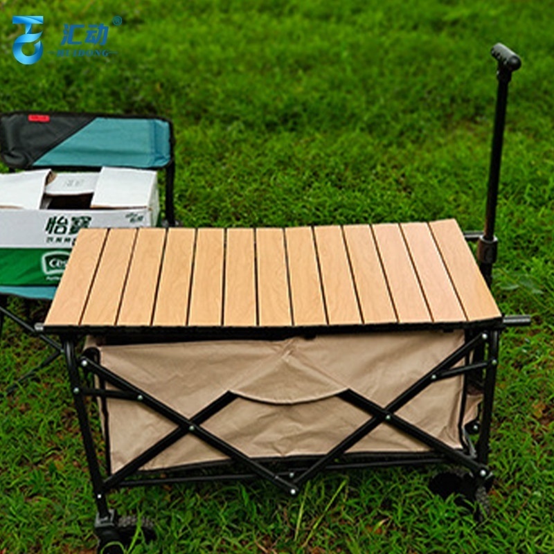 China factory Outdoor small Camping Foldable trolley wagon Garden Beach folding wagon trolley  Cart 80kg