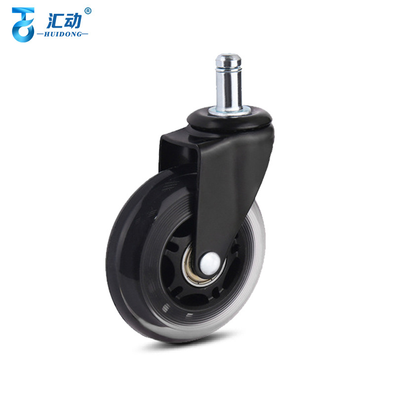 2/3 Inch Medium duty PU transparent Furniture Casters Trolley Office Chairs wheel Replacement plunger Universal Rubber Wheel