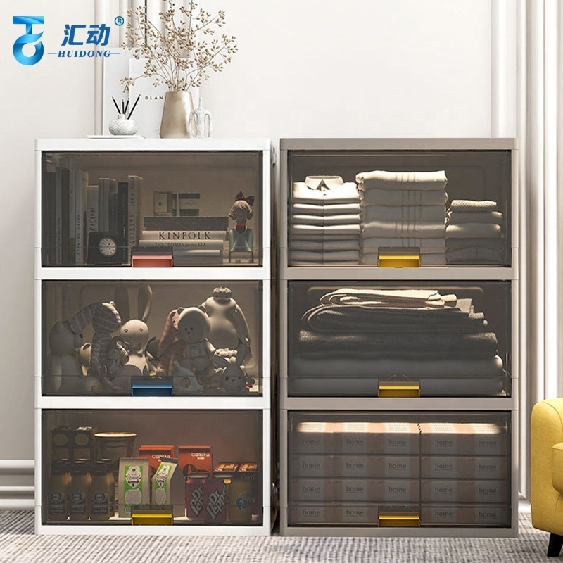 Simple living room books toys Snack drink Organizer rack Bedroom clothes Blanket furniture Multilayer Flip Cover Storage cabinet