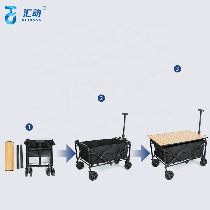 China factory Outdoor small Camping Foldable trolley wagon Garden Beach folding wagon trolley  Cart 80kg