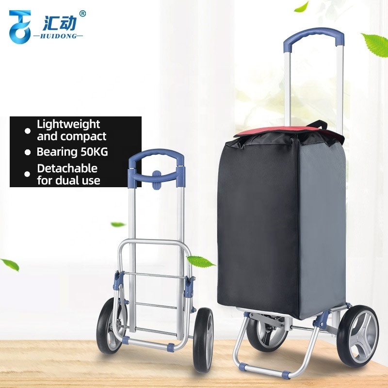 mini Ultralight supermarket shopping trolley bag luggage with wheels cart shopping folding trolley for elderly