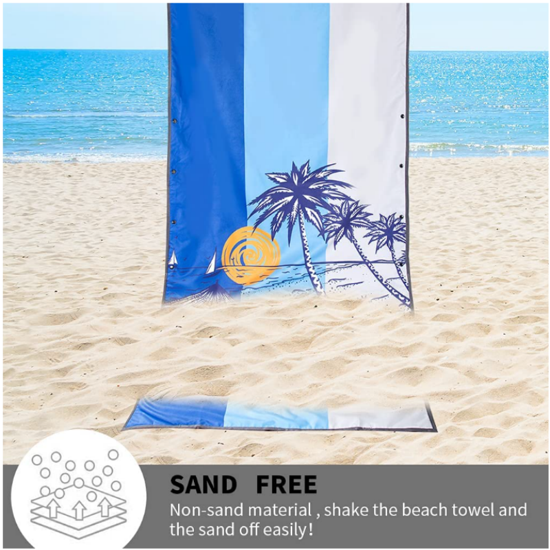 Beach Chair covers swimming lounge chair towel cover beach towels with pillow Sun Lounger Cover with Side Storage Pockets