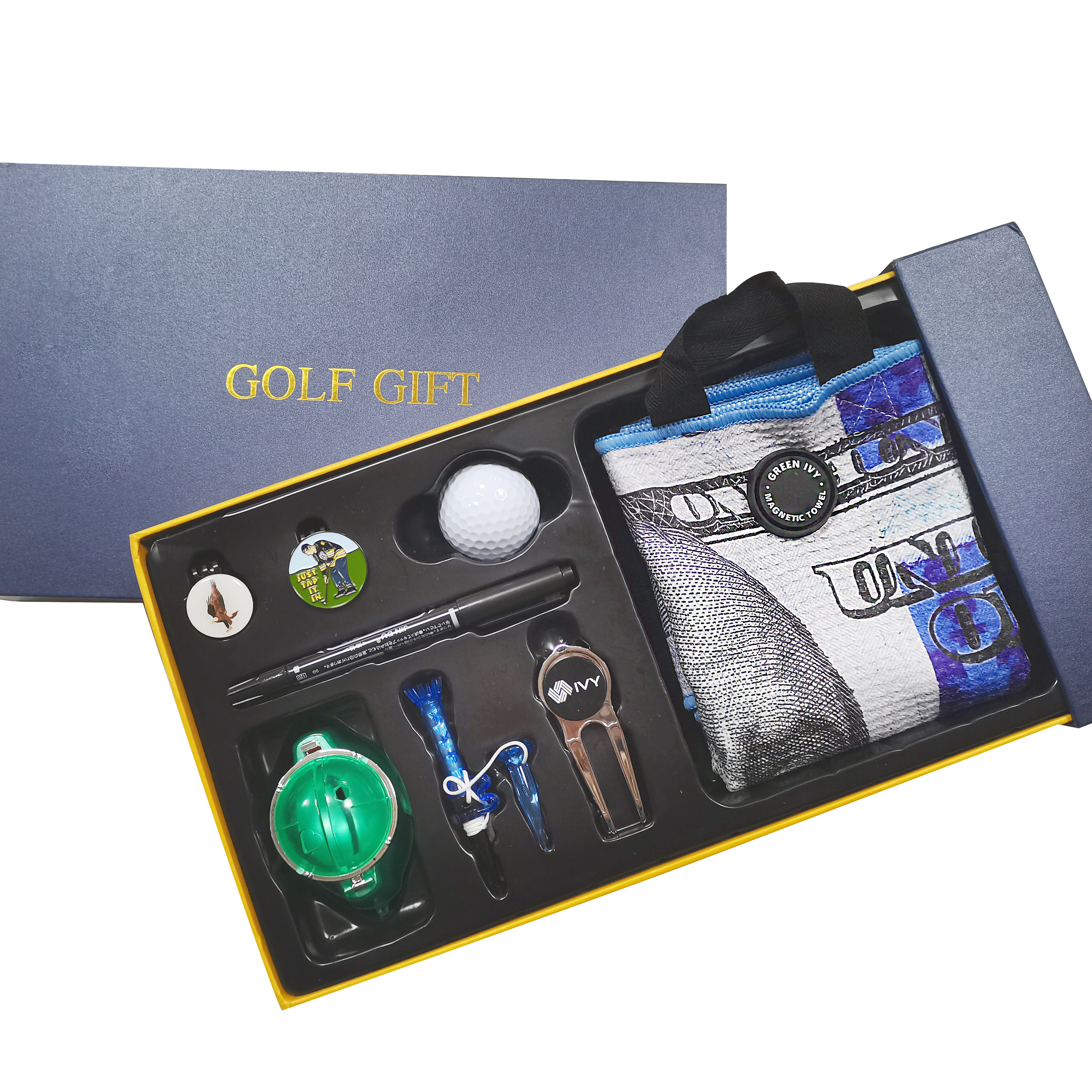 Custom Golf Accessories oem/odm luxury golf gift brush divot pitch sublimation tee box markers wholesale golf gift