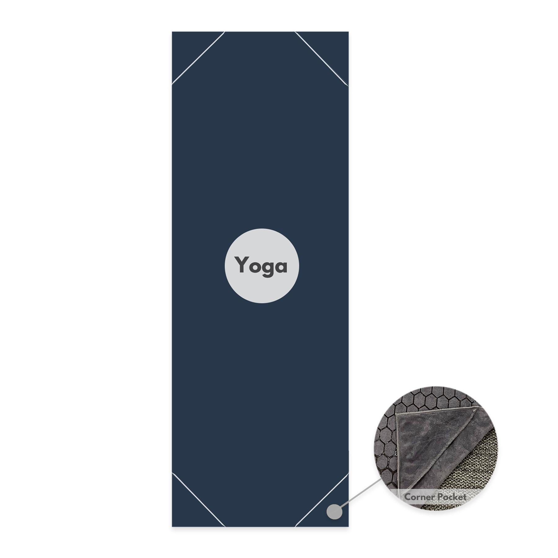 Corner pockets design microfiber eco-friendly quick dry yoga mat towel non slip for hot yoga