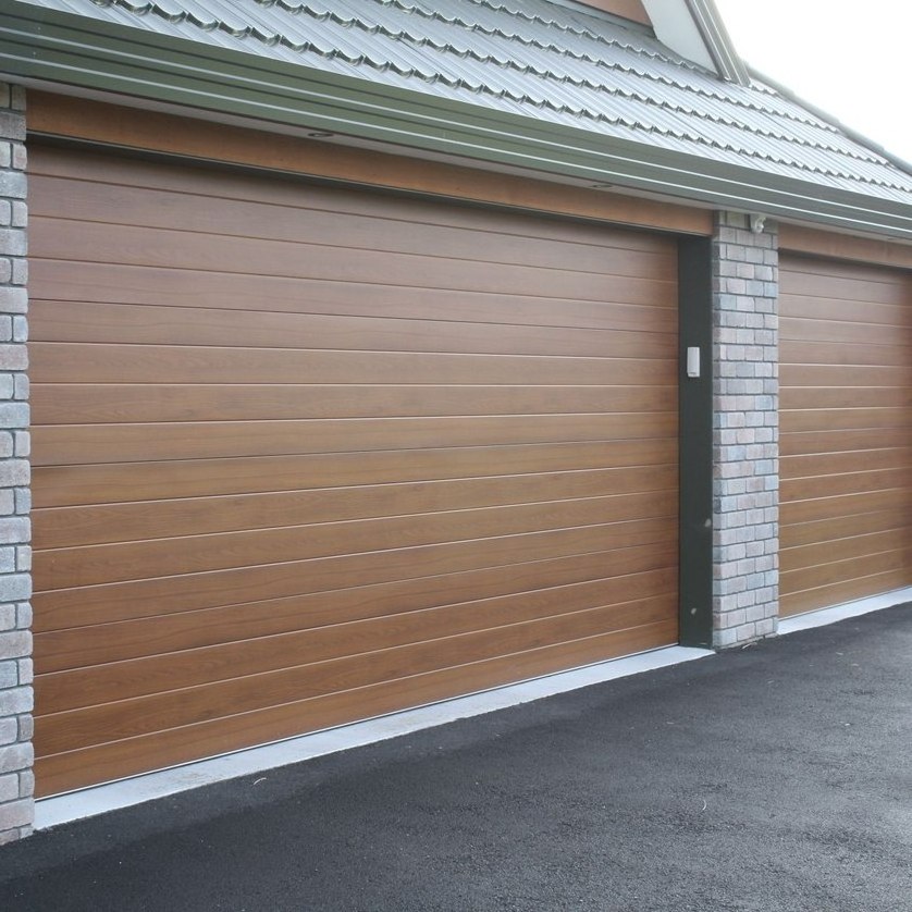 Polycarbonate Wholesale 12x7  Electric Custom Single Car Garage Doors With Pedestrian Door For Sale