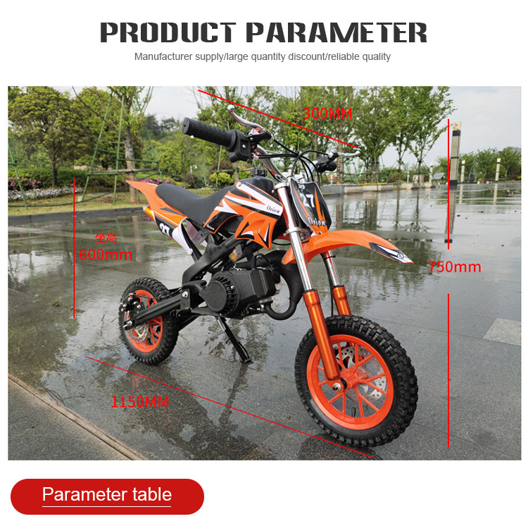 2 Stroke 49cc Kids Automatic Dirt Bikes Cheap Pocket Pit Bike Two Wheeler Mini Dirt Bike