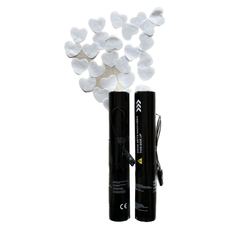 Hot sale 80cm white silk flower confetti Shooter Electric Party Poppers Iron Bottle with Glitter Confetti gun